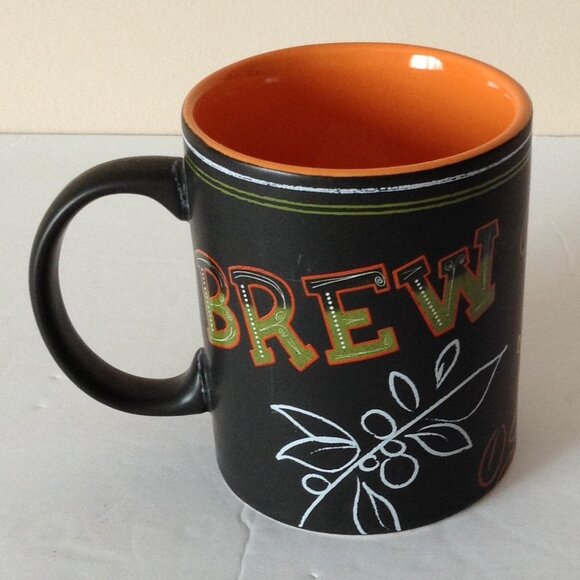 Starbucks Brew Drip Venti Black Orange Cup Mug 2007 12 Oz Tea Coffee Hot Drinks - Picture 2 of 4